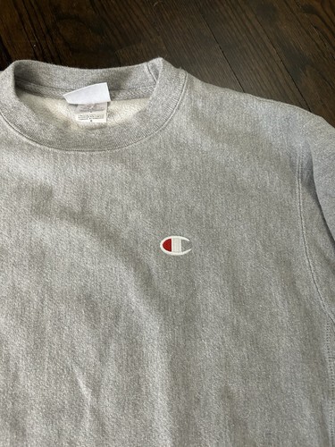 Vintage Champion Reverse Weave Blank Crewneck Sweatshirt Size M Gray - Picture 4 of 11