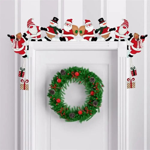 New Santa Door Corner Decor Christmas Cartoon Door Frame Decor Snowman Reindeer - Bild 9 von 26