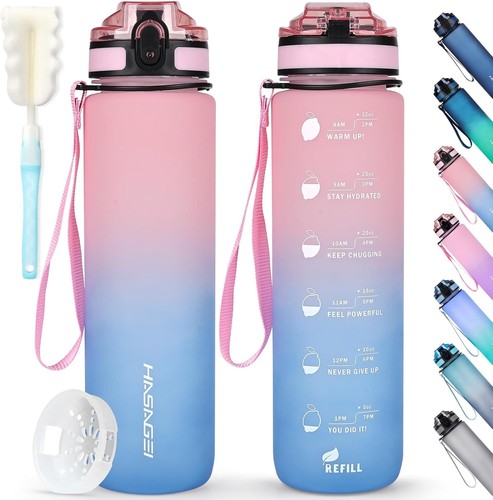 Hochwertige Sportflasche 1L mit Trageschlaufe - für Fitnessstudio & Büro - Bild 3 von 9