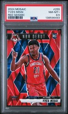 2024 PANINI MOSAIC RED SEISMIC #255 YVES MISSI 127/299 PSA 8.5