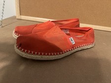 Toms suede and mesh alpargata red summer shoes Size 7