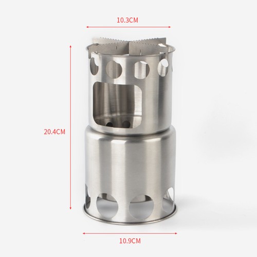 Outdoor 304 Stainless Steel Camping Cookware Mess Set Wood Stove Pot Hiking Tool - Picture 11 of 22