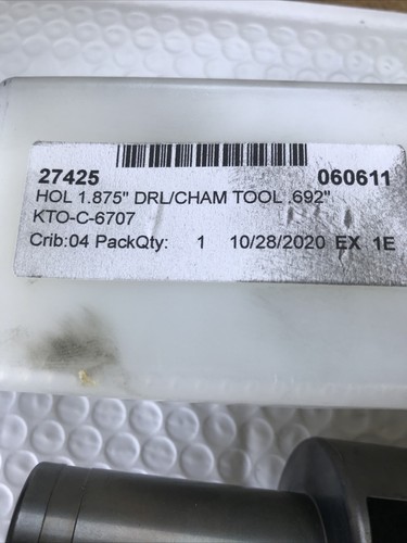 K-TOOL C 6707 INDEXABLE Drill Chamfer 1.875” DRL/CHAM Tool .692” New!! 1-1/4 Sha - Picture 2 of 5