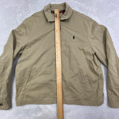 Polo Ralph Lauren Harrington Jacke khaki L kariert gefüttert Reißverschluss vorne Baumwolle Mantel - Bild 9 von 9