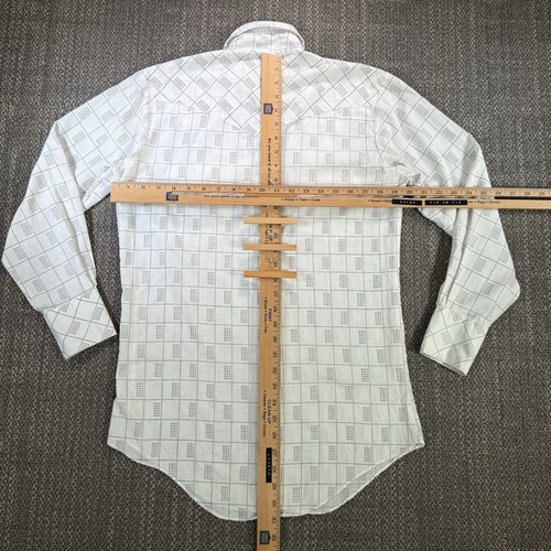 Vintage Texson Western Hemd Herren S 60s Geometric Pearl Snaps Schmetterlingskragen Perma - Bild 14 von 24