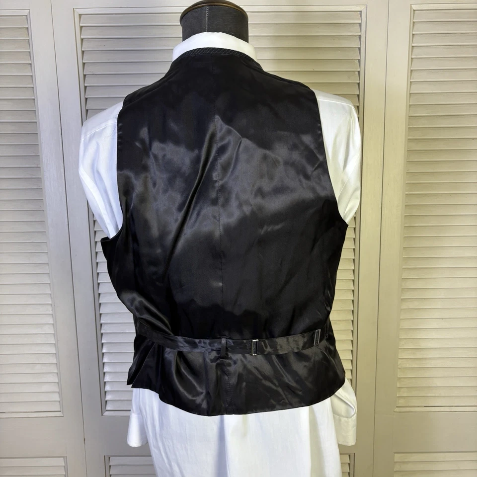 Traje Kasper 3 Piezas Para Hombre 40R 32x32 Gris Oscuro Rayas Franela Defecto Foto 4 de 4