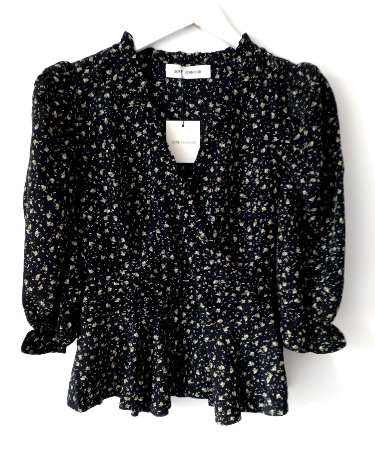 SOFIE SCHNOOR * BNWT * SIZE M BLACK ABSTRACT PRINT LADIES BLOUSE RRP £78