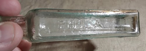 ANTIQUE OPEN PONTIL R. SHOEMAKER & CO 4TH & RACE ST PHILADELPHIA EMBOSSED BOTTLE - Picture 12 of 15
