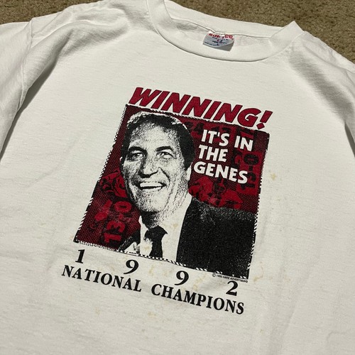 Vintage 1992 Alabama Crimson Tide National Champs “Winning! In The Genes” Tee L - Picture 2 of 6