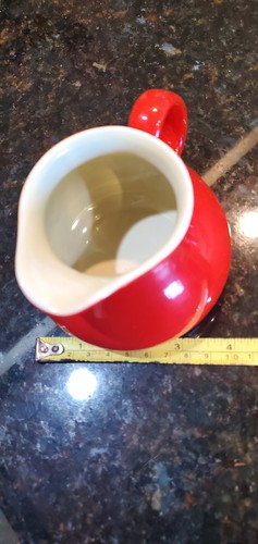 Vintage Hall China Superior Quality Kitchenware Red Creamer Made InThe U.S.A - Picture 10 of 10
