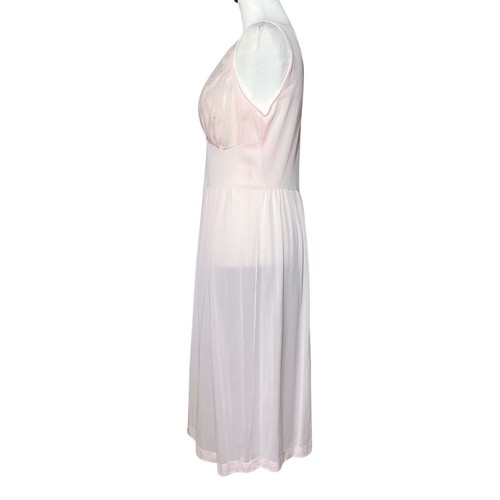 Vintage Schlupfkleid 60er Jahre Pastell Rosa Bestickt. S/M Gr. 36. Coquette Cottagecore - Bild 4 von 10
