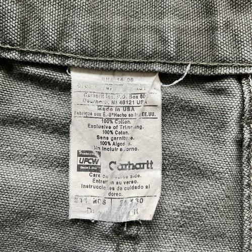 VTG Carhartt Duck Canvas Utility Work Pants Men’s 32x30 Green Moss B11 MOS USA - Picture 8 of 18