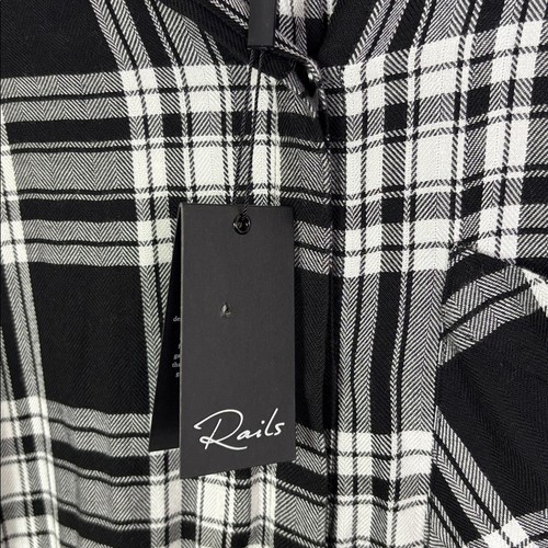NWT Rails Shirt Dress Black White Plaid w/ front pocket size small - Picture 9 of 14