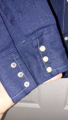 Vintage Rappers Blu Liberty Bell Eagle Pearl Snap Western Wear Taglia Media Raro - Foto 5 di 16