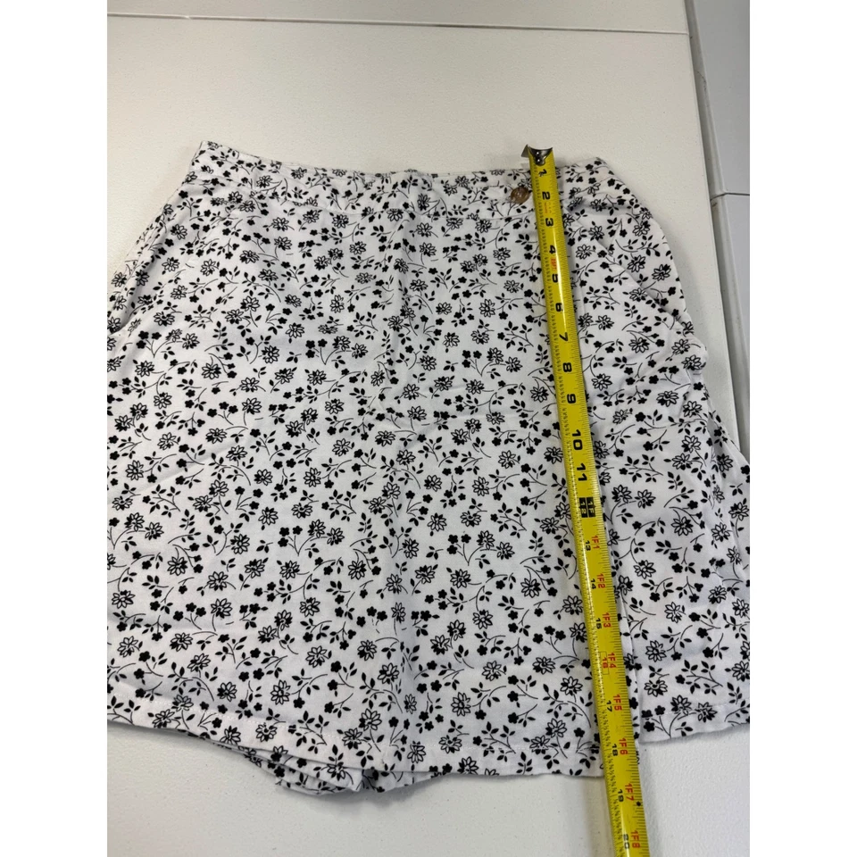 MUJER BLANCO CIERVO SALVIA Floral Sexy Falda Corta Talla 10 Blanco Negro Foto 4 de 4