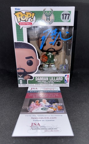 Damian Lillard signierte Milwaukee Bucks Funko Pop Figur 177 mit Echtheitszertifikat JSA CD77674 - Bild 3 von 6