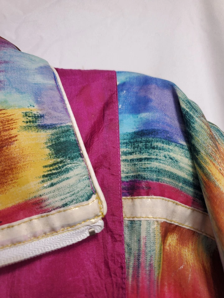 Chaqueta cortavientos acolchada vintage East West para mujer años 80 90 talla L Foto 3 de 4