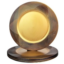 6 PCS Gold 13 Inch Round Charger Plates Plastic Dinner Chargers Table Setting