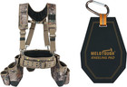 Camo Tool Belt with Suspenders Camouflage Tool Bag Supenders Framers Comb, Mini 