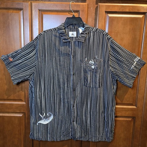 The Nightmare Before Christmas Disney Parks Button Camp Shirt Embroidered Sz XL - Picture 2 of 16