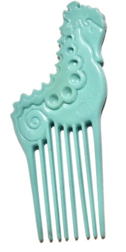 Vintage Barbie Turquoise Blue Seahorse Comb Brush