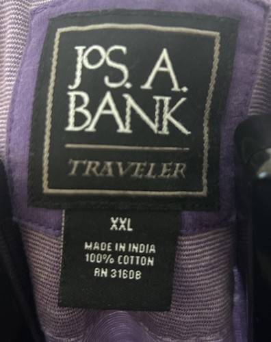 Men’s XXL Jos. A. Bank Traveller 3 Button Purple Collared Short Sleeve T Shirt - Bild 3 von 3