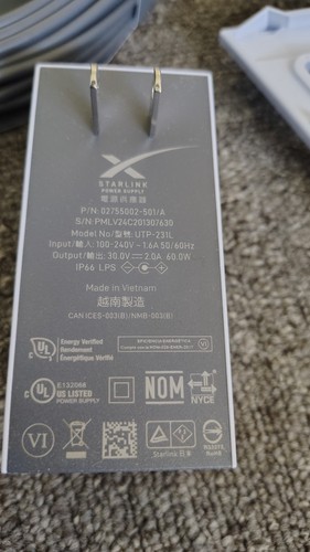 Genuine Starlink Mini AC to 30V DC Power Supply 02755002-501/A and 50ft cable+ - Bild 2 von 6