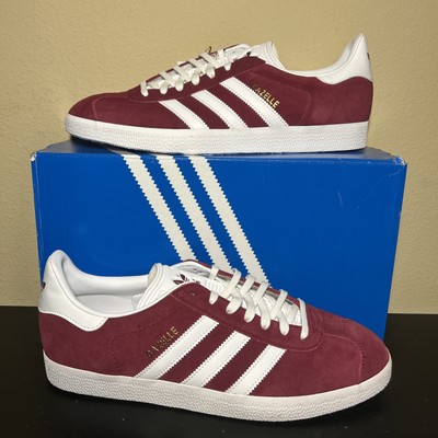 Adidas Gazelle Men's Size 10 Shoes Burgundy White Athletic Casual Sneakers