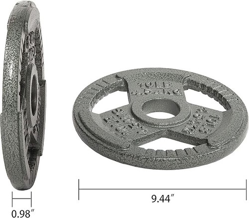 Olympic Cast Iron Plate Weight Plate for Strength Training 10 lbs Weight-Lifting - Picture 2 of 3