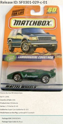 Matchbox 1997 #60 - #MB154 Collect All 10 Series - Lamborghini Countach - Bild 22 von 23
