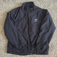 Weatherproof USMC Marines Jacket Navy Fleece Lined Coat Medium (broken zipper)