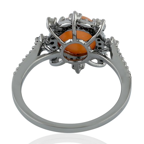 Handmade Ring For Women 925 Sterling Silver Moonstone And Topaz - Picture 3 of 6