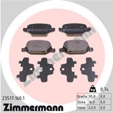 Bremsbelag Satz Bremsscheibe Scheibenbremse für Fiat ab 99-> Hinten Zimmermann