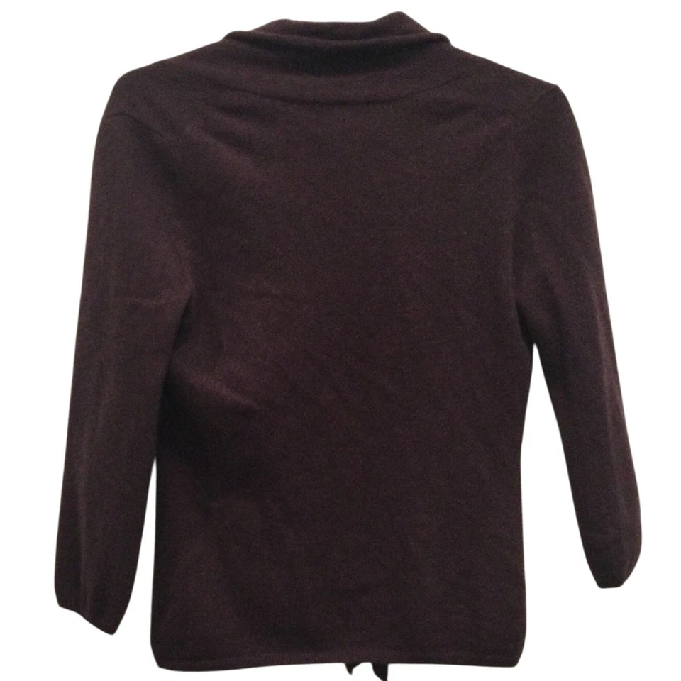 Cárdigan Suéter Fenn Wright Manson 2 Capas Cachemira Para Mujer S Púrpura Profundo Artístico Foto 4 de 4