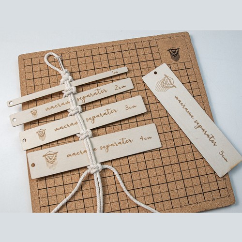 5pcs Wooden Macrame Separator Tool Macrame Board Auxiliary Rulers With - Picture 9 of 12