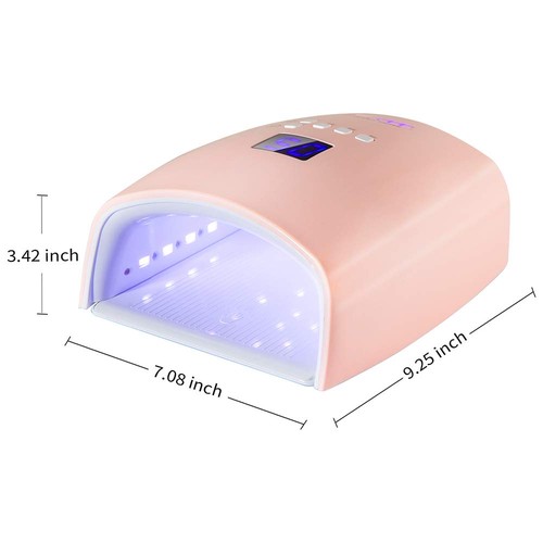 48W Wiederaufladbare UV LED Nagellampe, Kabellose Professionelle Gel Lichter Rosa - Bild 7 von 7
