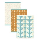 Scion Wildlife Swans Geometric Shapes Set of 3 Tea Towels Multi rrp £25