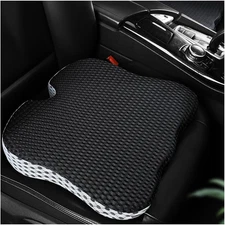 Car Seat Cushion, Gel Infused Memory Foam for Driving and Office Chairs (Black)
