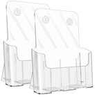 Acrylic Brochure Holder 8.5 x 11 Clear Flyer Display Stand, 8.5" x 11" 2 Pack