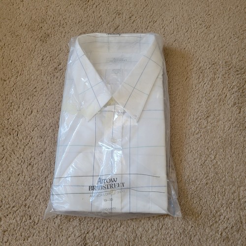 NUEVA Camisa de Vestir Arrow Bradstreet Oxford Abotonada Talla 19-33 Panel Ventana Grande - Imagen 4 de 5