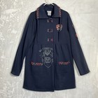 Vintage Walt Disney World Women's Long Coat Size Xl 1971 Patch Crest Tartan
