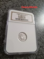2000 $10 Platinum Eagle 1/10 oz MS70 NGC RARE DATE/GRADE LOW PRICE!! 4461.20 per troy oz