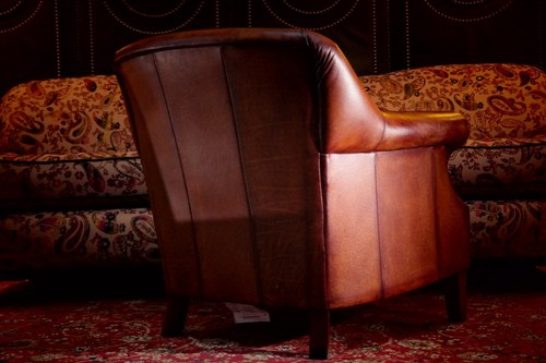 Super Tetrad John Lewis Blenheim Leather Shell Back Club Armchair Tan Brown 🚚🚚 - Picture 12 of 24