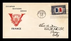 US COVER FRANCE OCCUPIED NATIONS SERIES FIRST DAY ISSUE SCOTT 915 WWII PATRIOTIC