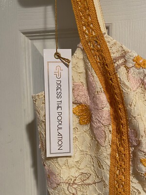 open lace back dress Mariana Yellow Lace Bust Midi Dress - US 6