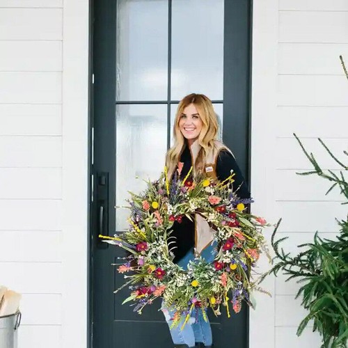 Spring Large Artificial Flower Wreath Front Door Wall Garland Home Party Decor - Picture 10 of 13