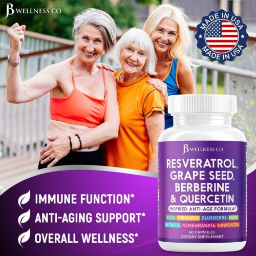 Resveratrol Grape Seed Extract Berberine Quercetin Supplement EXP 11/26 - Picture 4 of 7