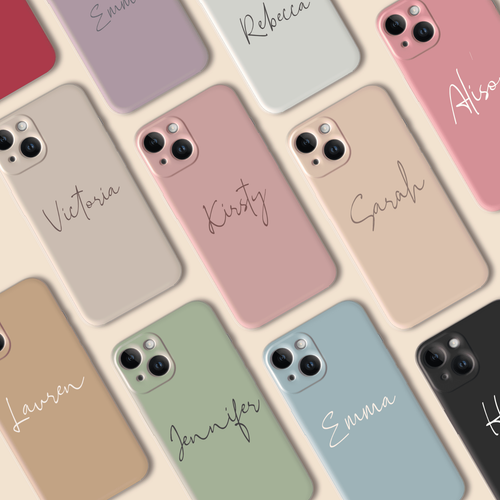 Funda de silicona personalizada para iPhone 11 14 15 12 13 XR nombre personalizado - Imagen 1 de 21