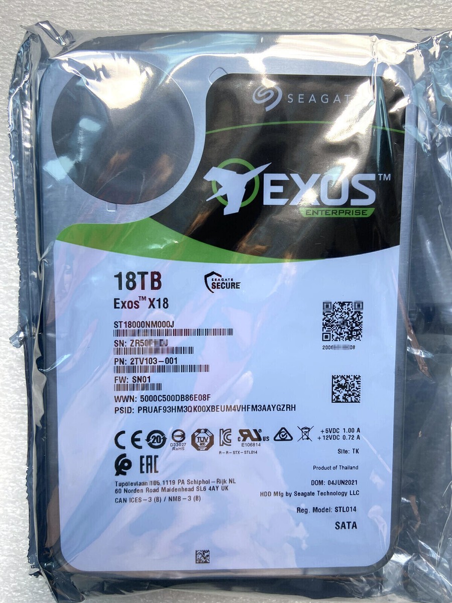 SEAGATE Exos X18 18TB 正規品　HDD SATA NAS ST18000NM000J-FS-