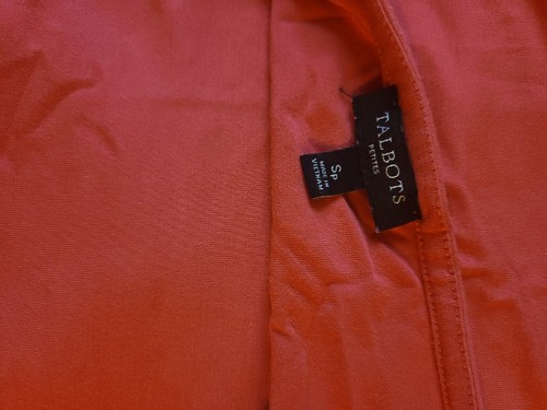 Talbots Women's Blouse size Sp, coral, cotton, nylon, lycra, excellent cond. - Picture 5 of 5